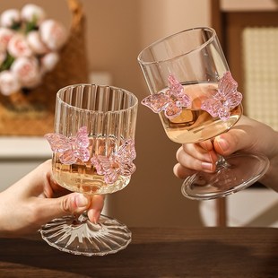 川岛屋红酒杯2个一对礼盒装 女士高颜值生日礼物 香槟高脚杯子套装