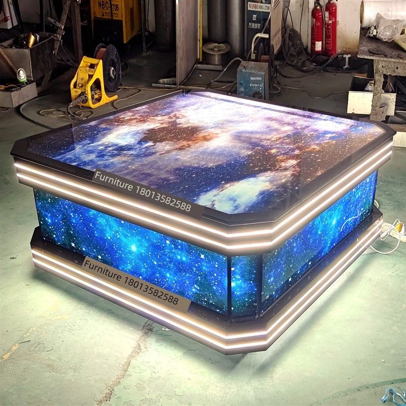 KTV星空茶几发光专用酒吧台量贩夜总会星河钢化玻璃不锈钢桌,商业/办公家具,酒吧桌,淘宝优惠券,粉丝福利购,淘宝优惠卷