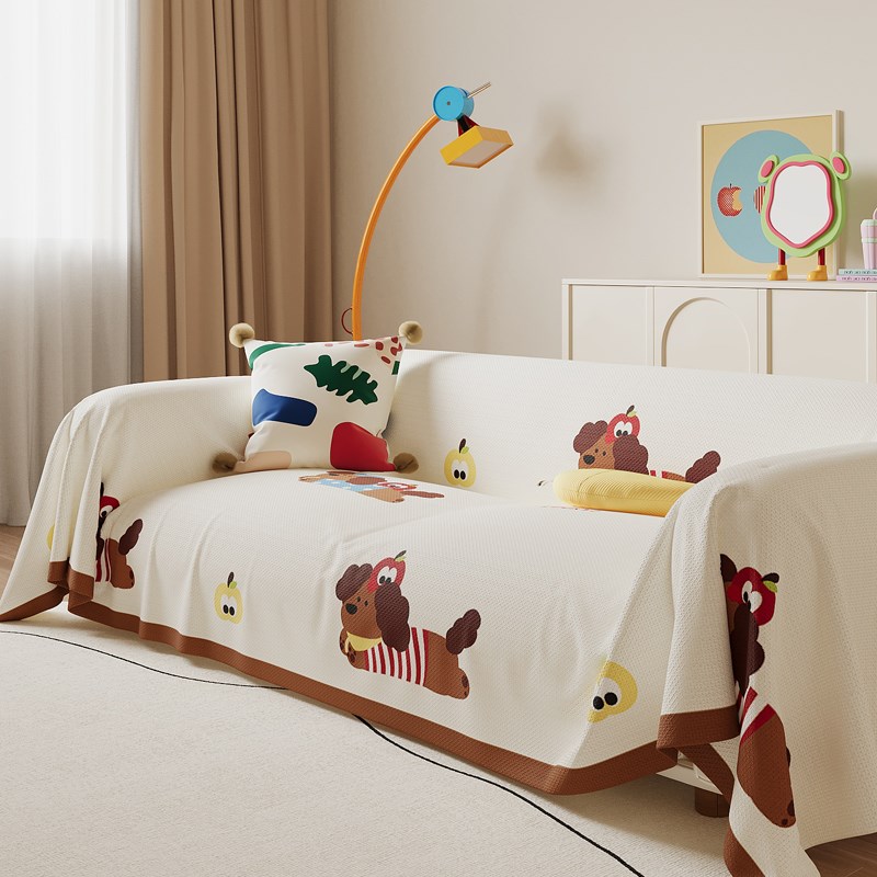 腊肠狗一整张沙发盖布巾毯全包防猫抓防滑防水四季通用沙发套罩垫