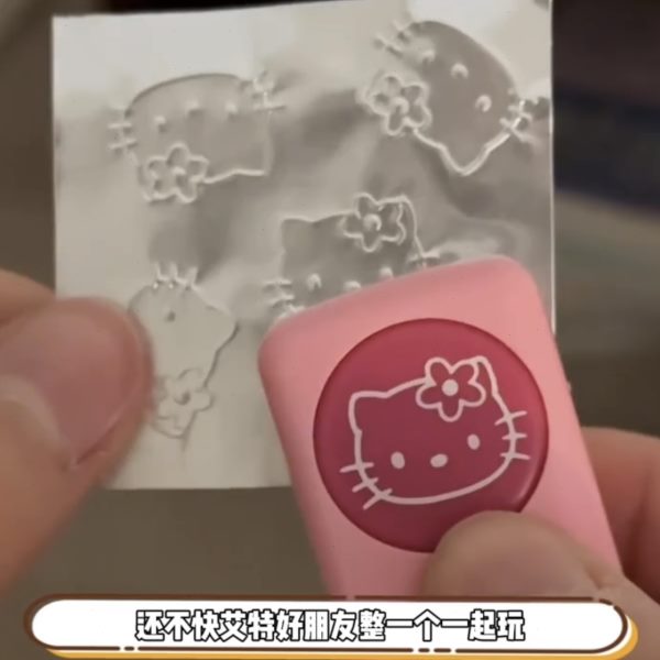 手账工具古风中可爱手工压花器解压压花kittyhello大学生卡通印章
