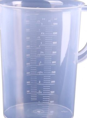 5000ml毫升塑料量杯盐水试验加厚塑料通用PP杯加厚量筒带容量瓶壶