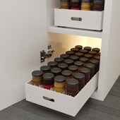 白色压克力抽屉定制整体橱柜内收纳盒置物架厨房拉篮底部免钉轨道