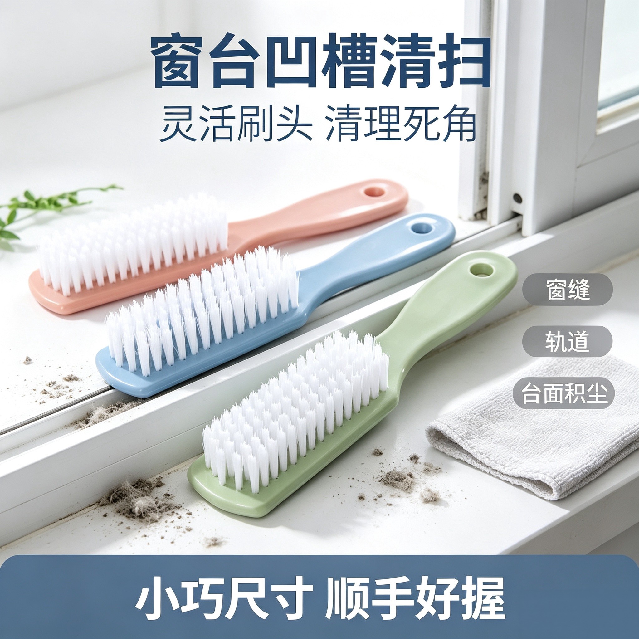 家用长柄塑料柔韧鞋刷清洁缝隙