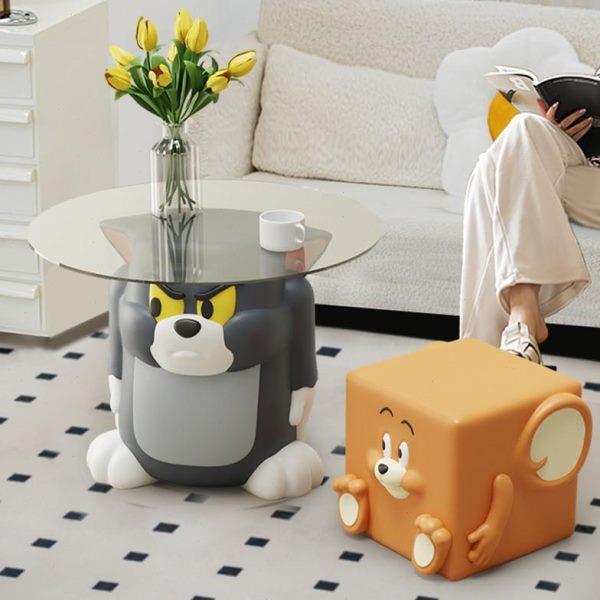 猫和老鼠客厅落地茶几摆件卡通装饰品沙发边几玄关乔迁新居送礼物