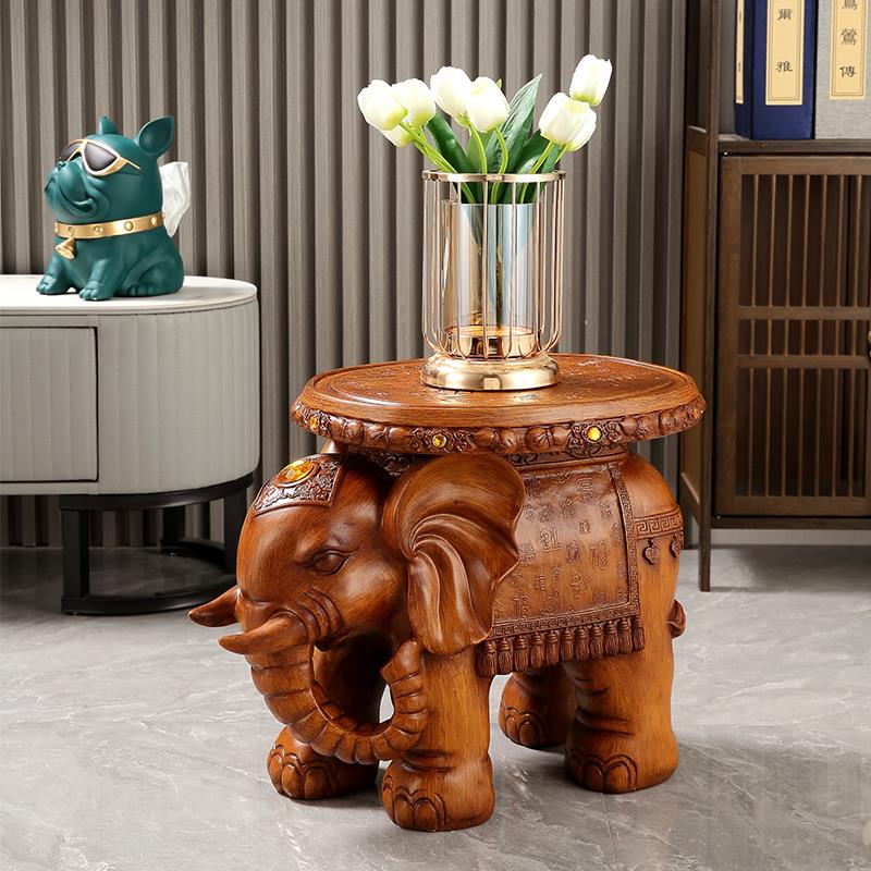 大象凳子客厅电视柜旁落地大摆件家居入户玄关装饰品开 业乔迁礼