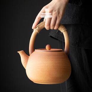 陶泥干烧水壶大容量壶陶瓷提梁壶家用煮茶器电陶炉茶炉软化水质壶