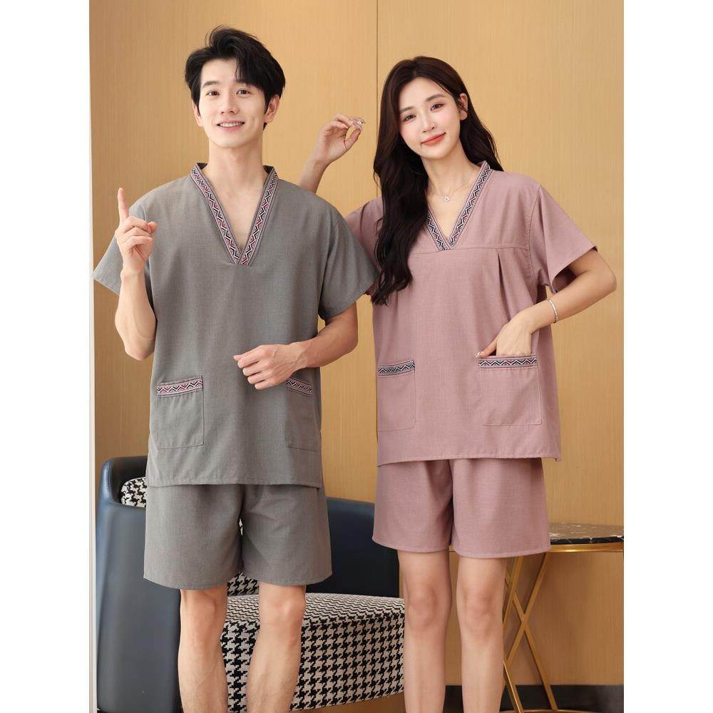 蒸汽套装2025新致敬棉长腿长袖沐浴中心浴衣浴衣男士大尺寸足浴店,居家布艺,汗蒸服,淘宝优惠券,粉丝福利购,淘宝优惠卷