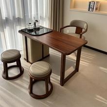 新中式阳台茶桌椅组合全套家用轻奢实木茶台泡茶桌家具全屋可定制