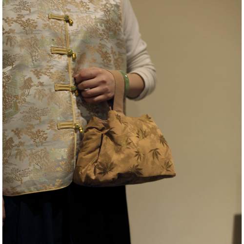 |梅似雪|加厚丝绸收纳旅行包布袋茶具茶叶罐茶壶茶杯一壶两杯布包