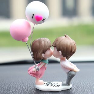 饰汽车摆件可爱蛋糕 创意办公桌面送女生卡通情侣摆设车载车内装