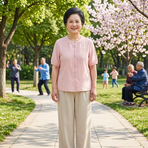 妈妈装夏季减龄显瘦短袖两件套