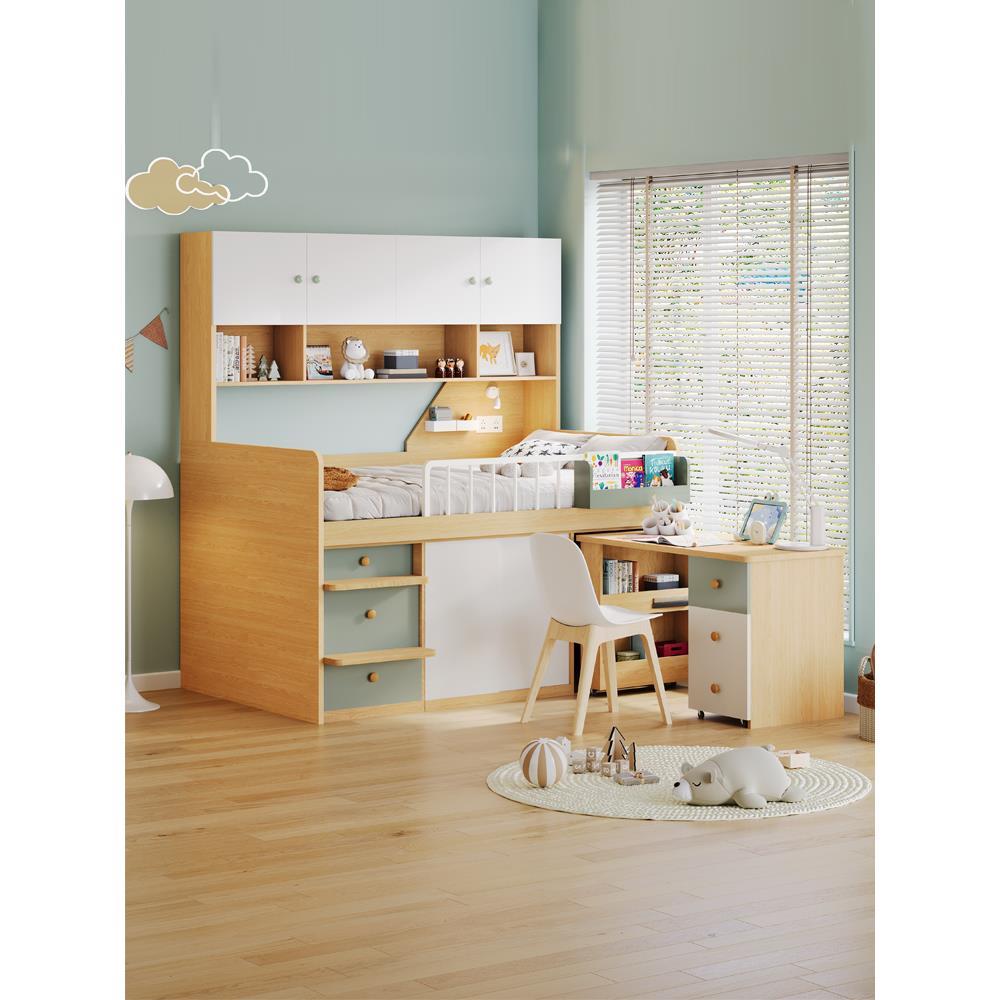 儿童床多功能储物半高床男女小户型榻榻米衣柜书桌一体组合床定制