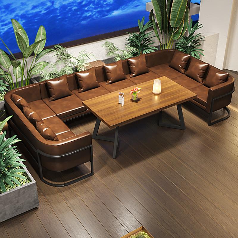 酒吧清吧咖啡厅沙发U型音乐餐吧烧烤店实木桌椅小酒馆卡座沙发