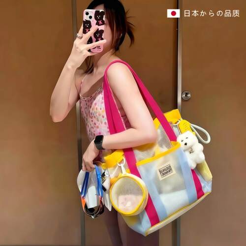 海边拍照超出片！干湿分离游泳收纳包网眼手提女士泳衣收纳沙滩包