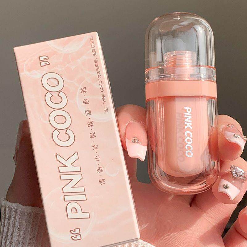 Pinkcoco清润小冰棍镜面唇釉水光唇蜜滋润保湿速干成膜素颜裸色