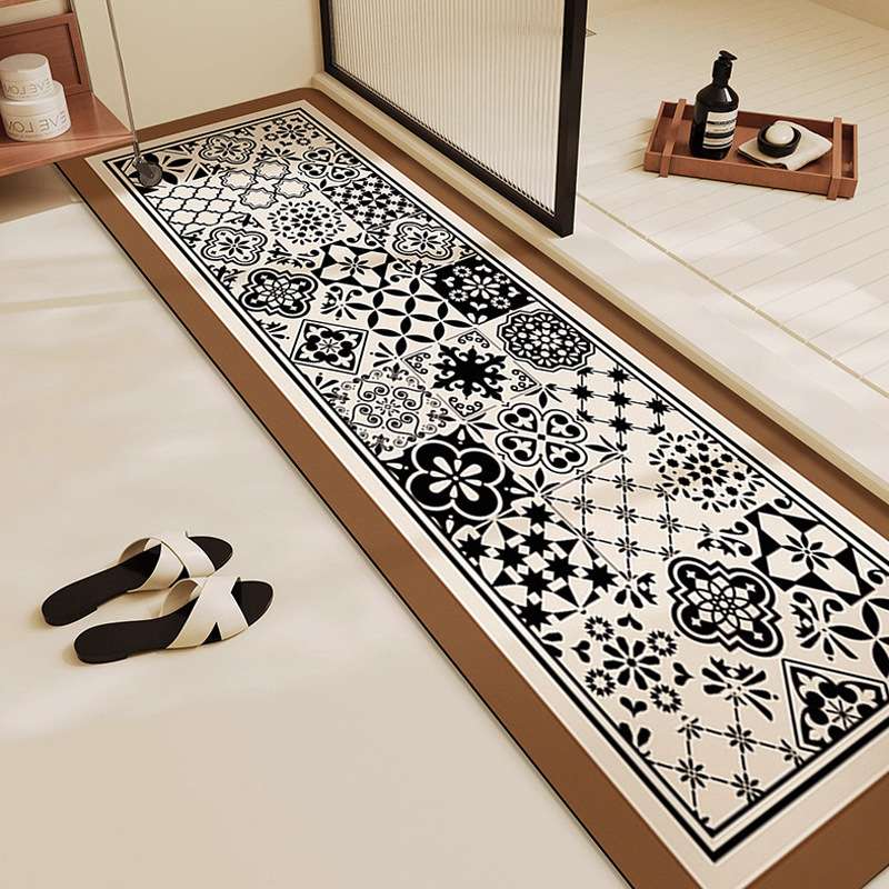 高级感硅藻泥卫生间地垫浴室防滑吸水速干脚垫耐磨耐脏专用门垫
