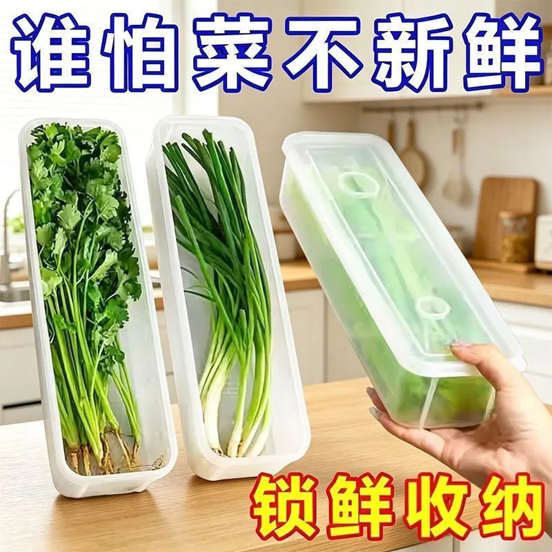 香菜小葱收纳盒冰箱芫荽整根保鲜神器加厚款面条鸡蛋备菜保鲜密w