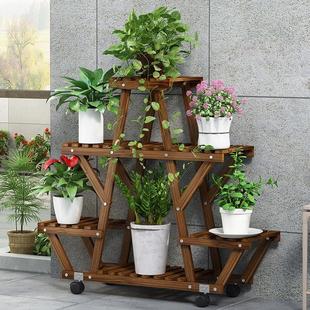花架子客厅落地式 饰置物架室内家用植物多肉花盆架 新款 实木阳台装