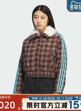 滔搏adidas阿迪达斯三叶草女子短款保暖运动休闲棉服外套KA9732