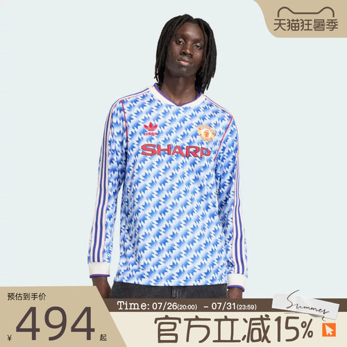 滔搏adidas阿迪达斯男子MUFC A JSY 90 L运动休闲长袖T恤JM5498