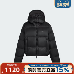 滔搏adidas阿迪达斯三叶草女子连帽短款保暖运动休闲羽绒服KG4905