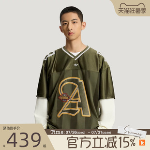 滔搏adidas阿迪达斯三叶草男子二合一宽松球衣运动长袖T恤KS5329