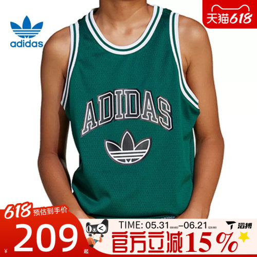 adidas阿迪达斯三叶草大童运动休闲无袖T恤JW1981
