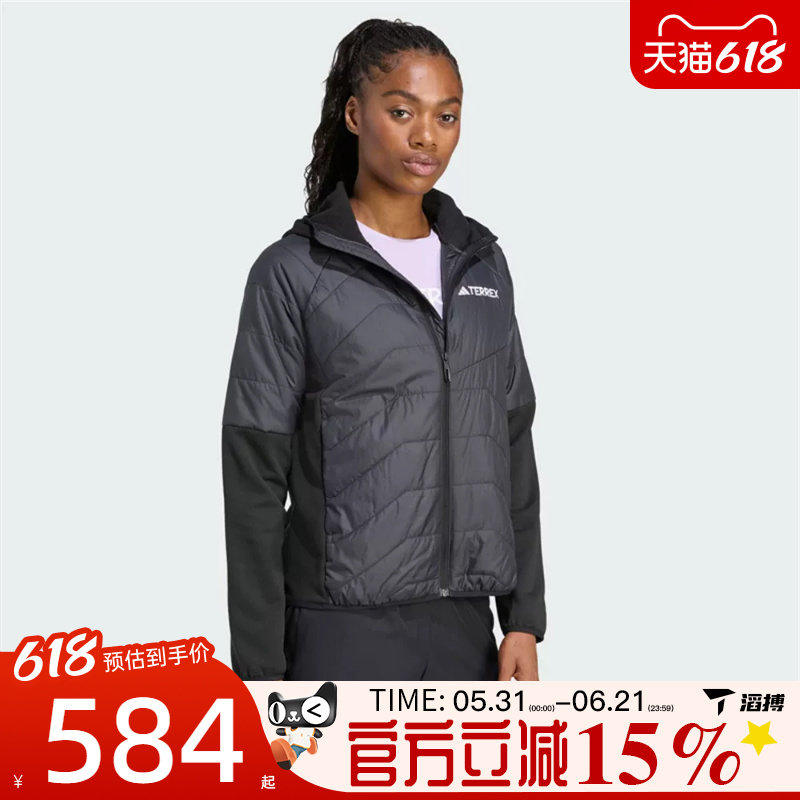 滔搏adidas阿迪达斯女子运动休闲棉服外套JC5180