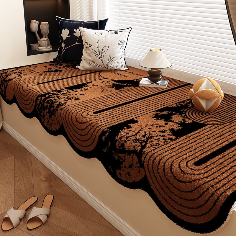 复古轻奢飘窗垫法式中古风四季通用卧室房间窗台垫阳台高级床边毯