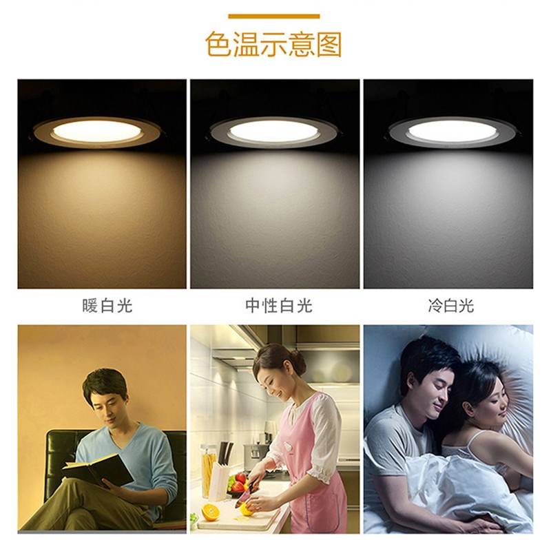 筒灯led天花灯3寸4寸开孔灯8 9 12公分嵌入式客厅吊顶5W7W12W铜灯