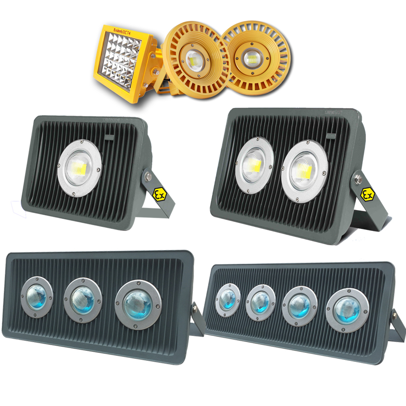 led防爆灯220v50w低压12V24隧道灯厂房加油站防爆100w200w投光灯