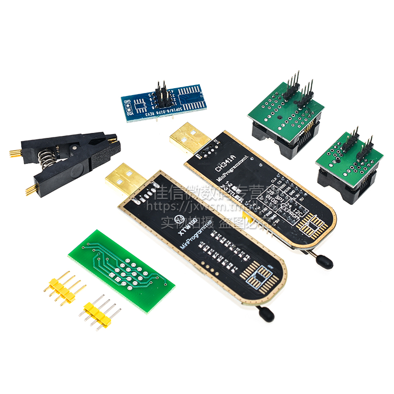 CH341A XTW-3编程器 USB 主板路由液晶 BIOS FLASH 24 25 烧录器