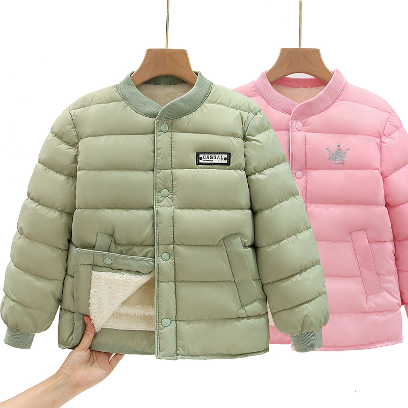 校服内胆神器男童秋冬羽绒棉服儿童外套内穿女童加厚棉衣上衣冬款