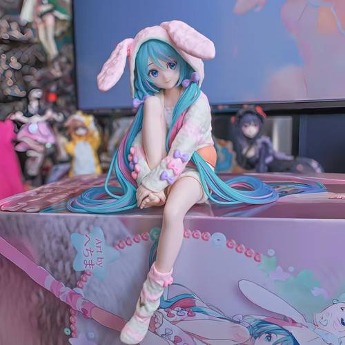 睡衣兔耳初音手办摆件二次元美少女摆件手办二次元动漫桌搭摆件