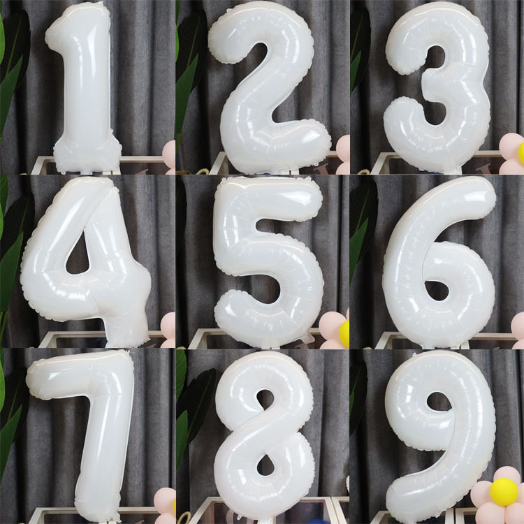 32寸白色数字气球ins小红书同款生日派对布置简约大数字铝膜气球,节庆用品/礼品,气球,淘宝优惠券,粉丝福利购,淘宝优惠卷