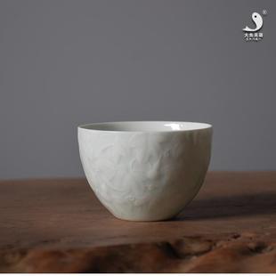 茶杯陶瓷景德镇瓷器手工雕刻功夫喝茶杯家用单杯复古主人杯小茶碗