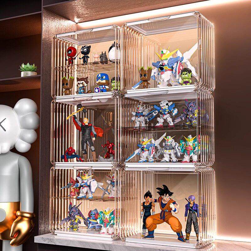 盲盒收纳展示架泡泡玛特展示盒子透明模型收纳盒乐高展示柜压克力