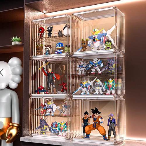 盲盒收纳展示架泡泡玛特展示盒子透明模型收纳盒乐高展示柜压克力