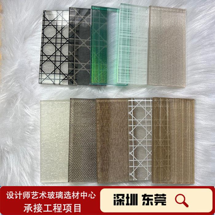 定制夹丝玻璃夹胶双层艺术夹娟丝钢化玻璃酒店屏风隔断