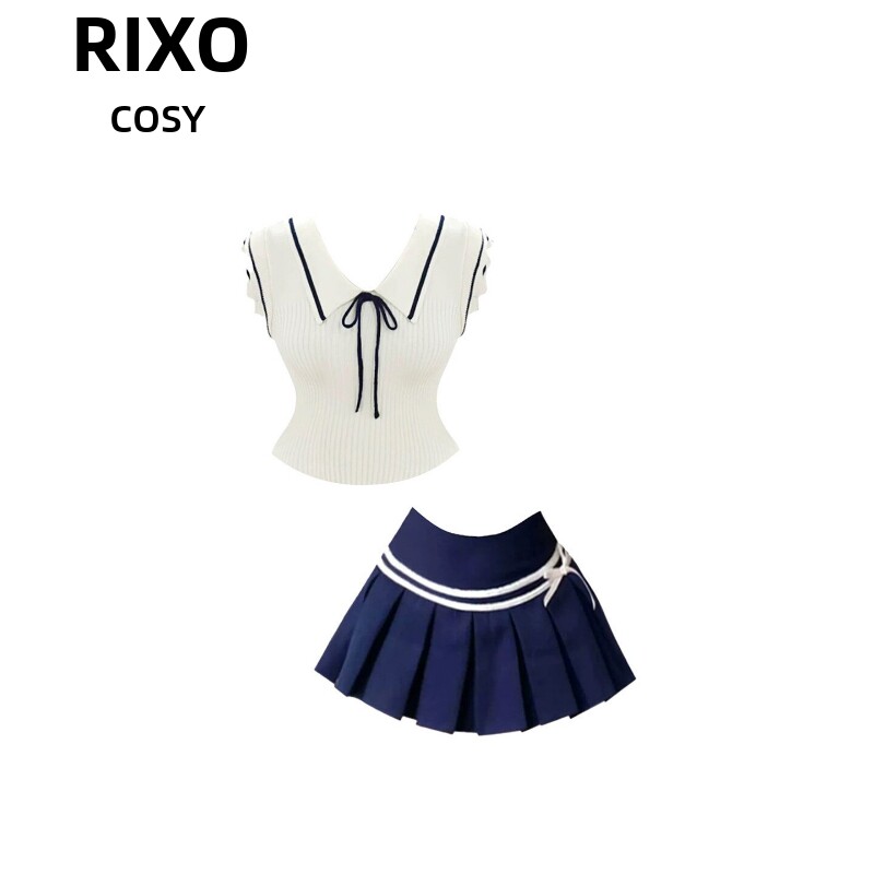 RIXO COSY甜美学院风小飞袖软糯针织上衣女夏季设计感修身显瘦T恤