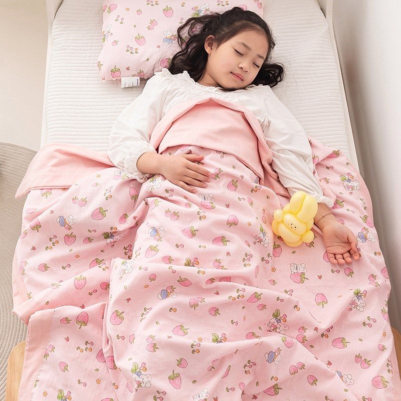 儿童纱布盖毯夏季毛巾被宝宝婴儿小毯子幼儿园U午睡薄夏凉被子