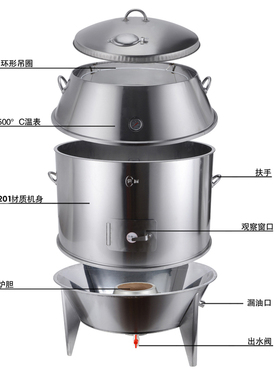 世厨90双层烤鸭炉烧鹅叉烧v腊果木炭烧鸭鸡烤乳猪吊炉脆皮烤肉包