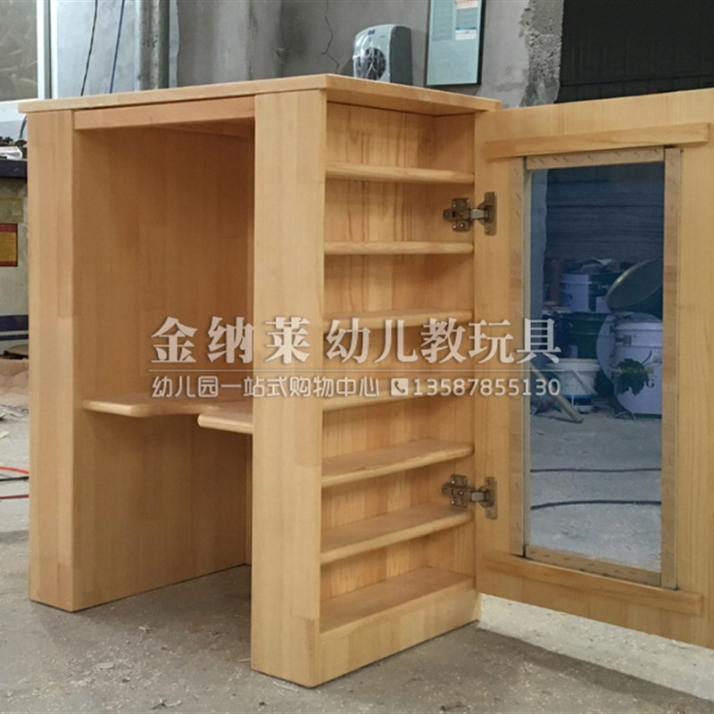 幼儿园茶杯柜儿j童茶水杯架收纳架双面格杉木口杯架实木茶水桶柜