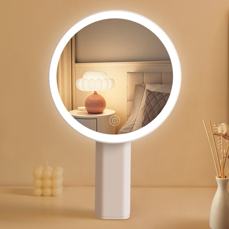 化妆镜led灯带i充电台式学生宿舍桌面折叠梳妆补光高清美妆台灯in