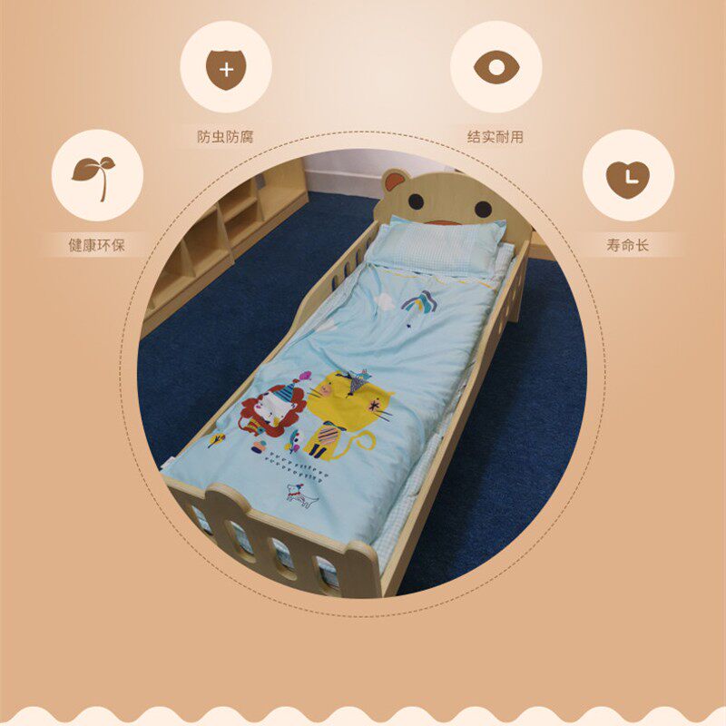 幼儿园叠叠床儿童床上下铺实v木拼接床女孩公主床围栏防护栏单人