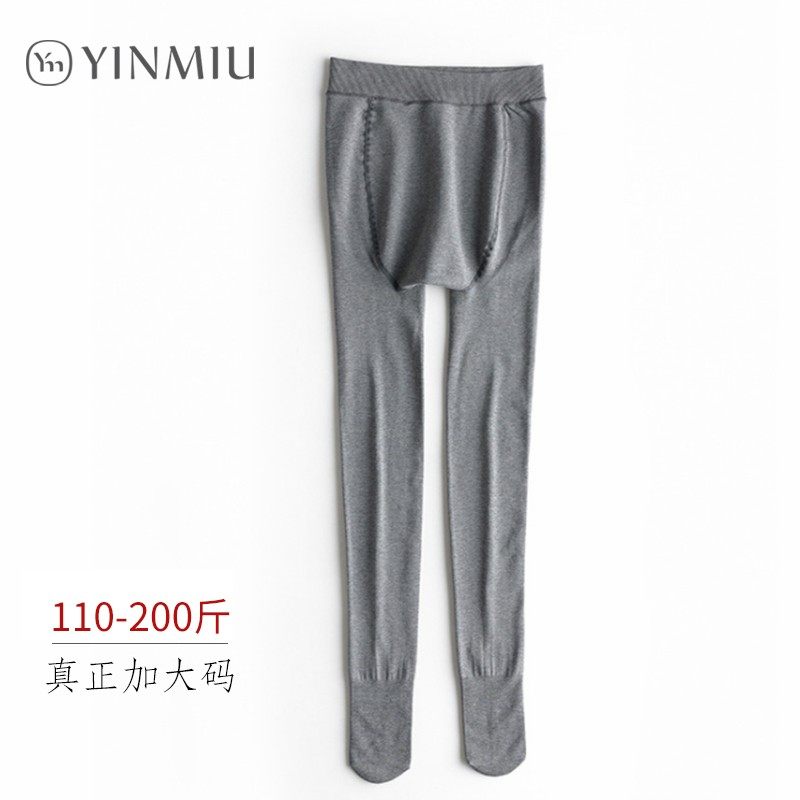 大码袜裤加档加大加绒加厚200斤踩脚连袜裤打底U袜女不掉档胖mm