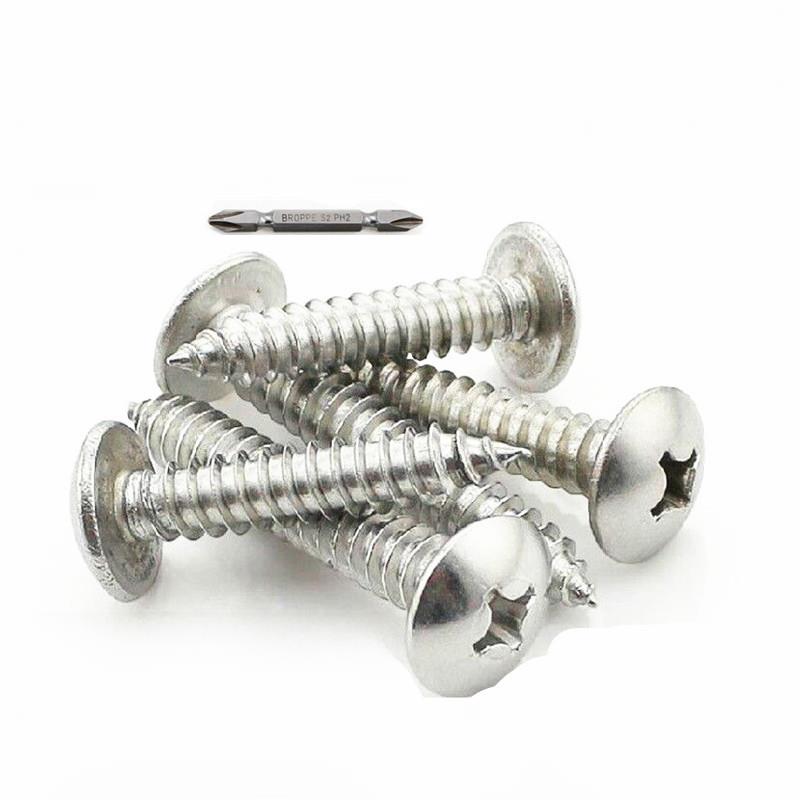 散装压力机M4M5大平头正宗不锈钢螺钉自攻螺钉十字圆头大帽白钢