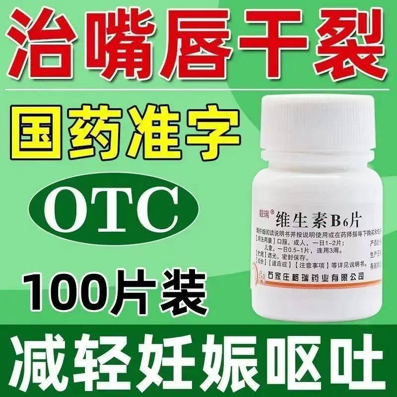 靓瑞维生素B6片100片 维生素B6缺乏补充维生素孕妇女妊娠呕吐皮炎