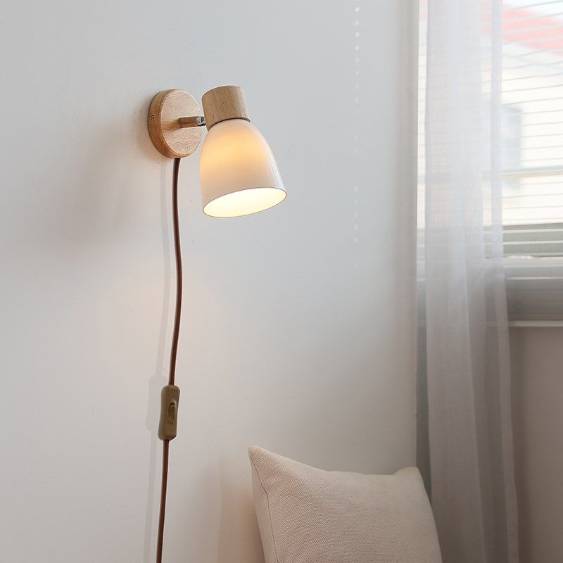 烁阳原木风壁灯日式卧室床头左右旋转沙发背景墙阳台过道儿童房灯