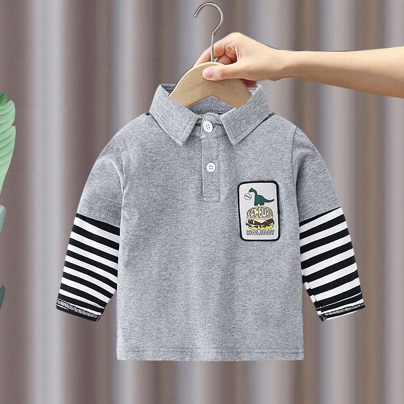 男童长袖T恤2024春秋装新款儿童纯棉翻领POLO衫上衣打底衫洋气潮,童装/婴儿装/亲子装,T恤,淘宝优惠券,粉丝福利购,淘宝优惠卷